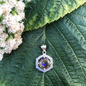 Mystic Topaz / Cubic Zirconia Pendant - 925